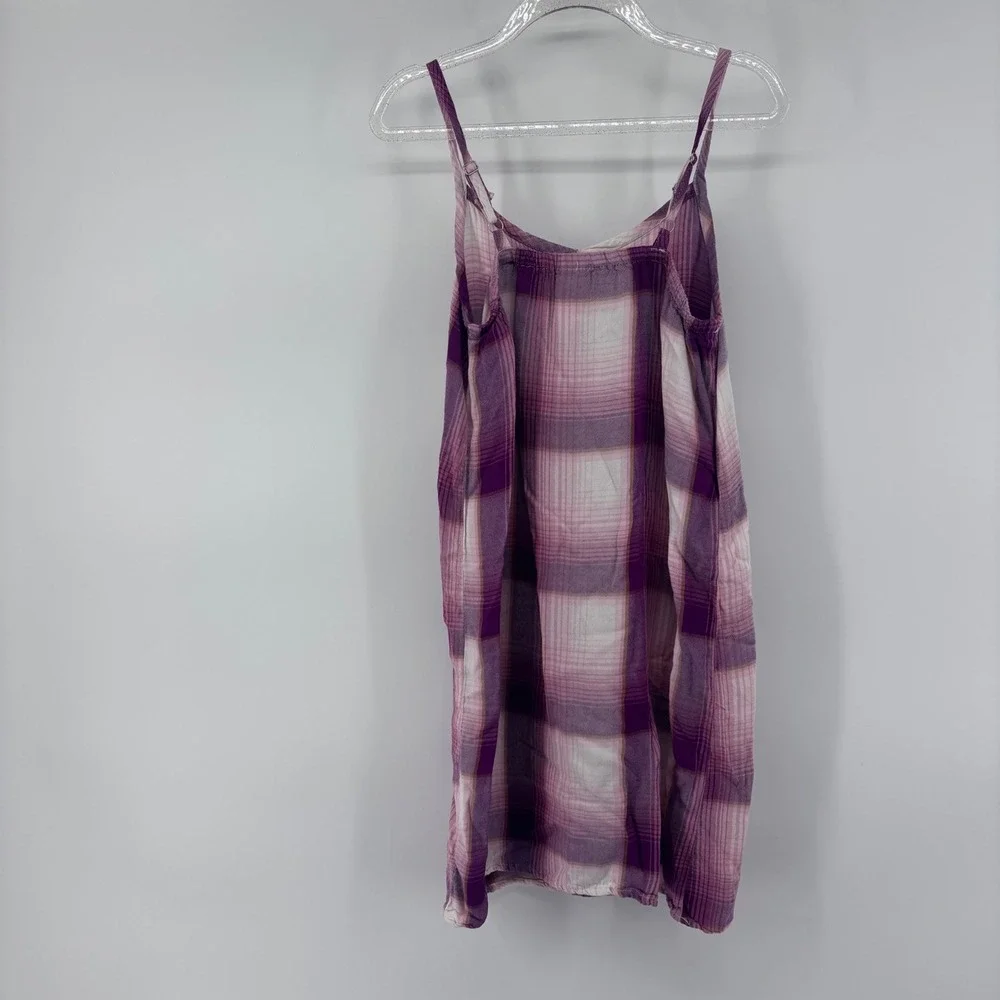 OshKosh B'Gosh Girls Dress‎ Size 7/7A Purple Plaid Sleeveless Casual Summer
